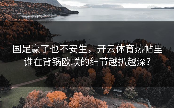 国足赢了也不安生，开云体育热帖里谁在背锅欧联的细节越扒越深？