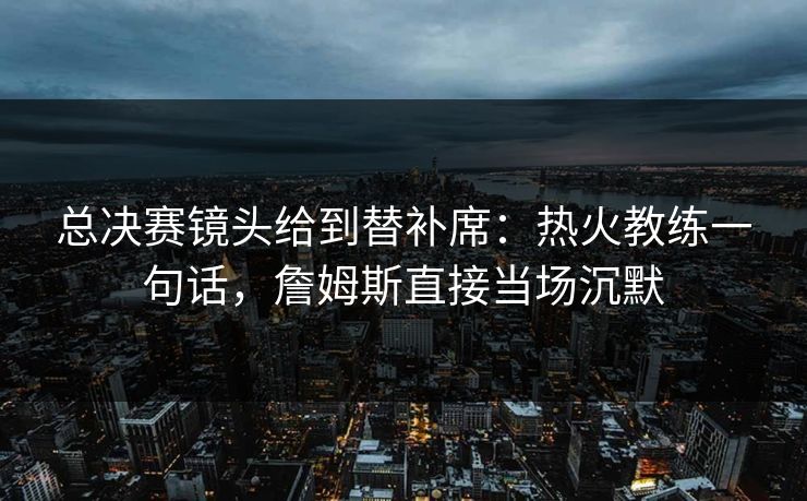 总决赛镜头给到替补席：热火教练一句话，詹姆斯直接当场沉默