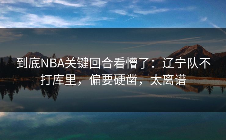 到底NBA关键回合看懵了：辽宁队不打库里，偏要硬凿，太离谱