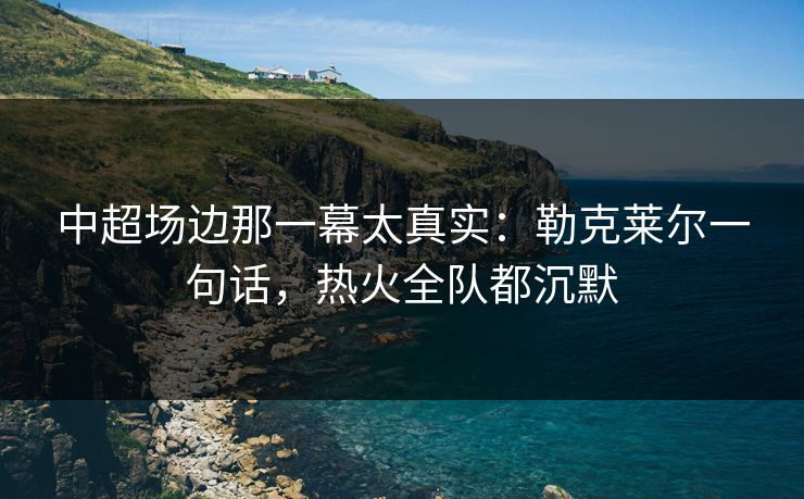 中超场边那一幕太真实：勒克莱尔一句话，热火全队都沉默