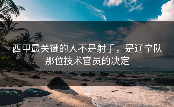 西甲最关键的人不是射手,是辽宁队那位技术官员的决定